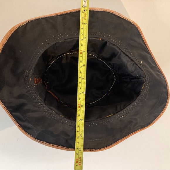 Unique Leather Gambler Hat with Elephant Embossing and Lacing - Picture 7 of 11